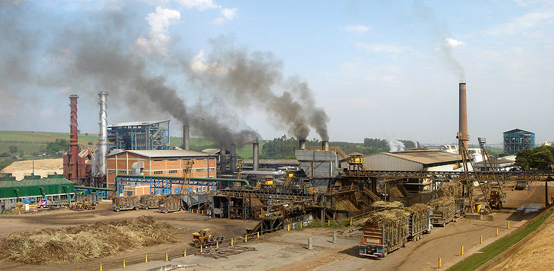 The Costa Pinto sugarcane and ethanol production plant near Sao Paulo, Brazil.
