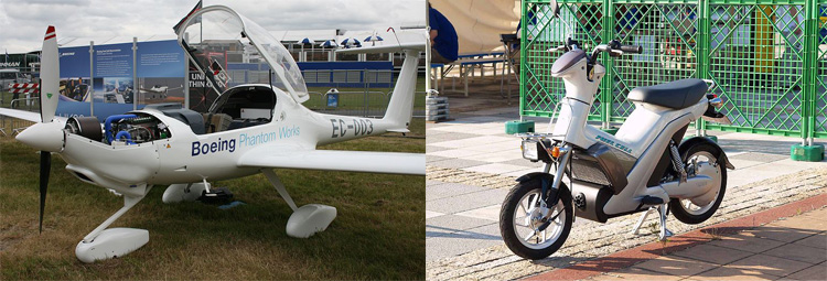 Hydrogen powered light plane and scooter