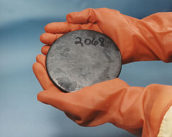 Uranium in its metallic form