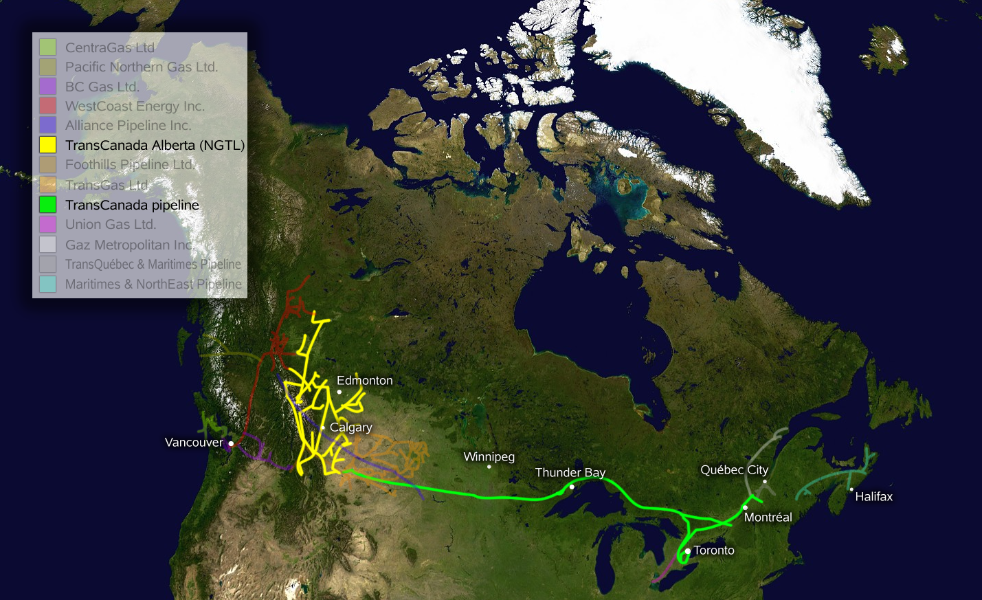 Pipeline Map Canada